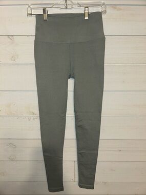 Spiritual Gangster High-Waist ribbed Leggings in Olive Green